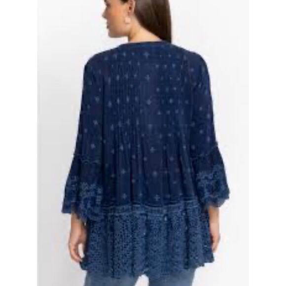 Johnny Was Manchengo Navy Tunic Boho Sz XL - Picture 2 of 5